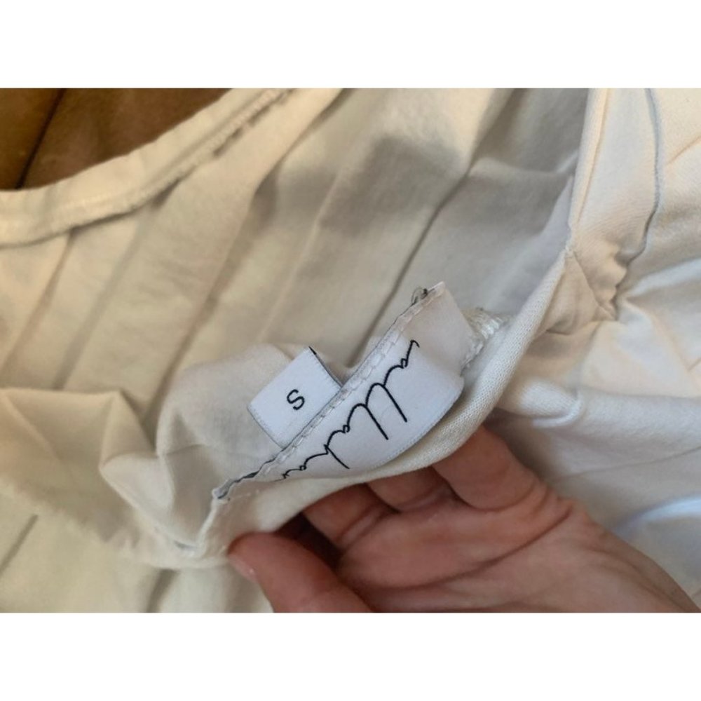 Anthropologie callahan top white rufdled layered off shoulder - Picture 11 of 11